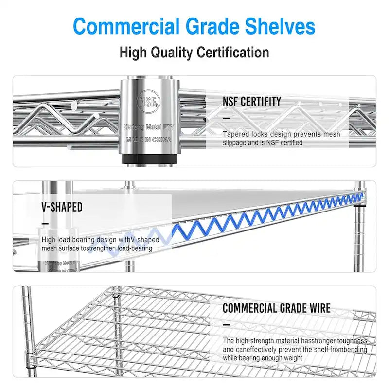 5 Tier 7500lbs Heavy Duty Adjustable Storage Rack Metal Shelf