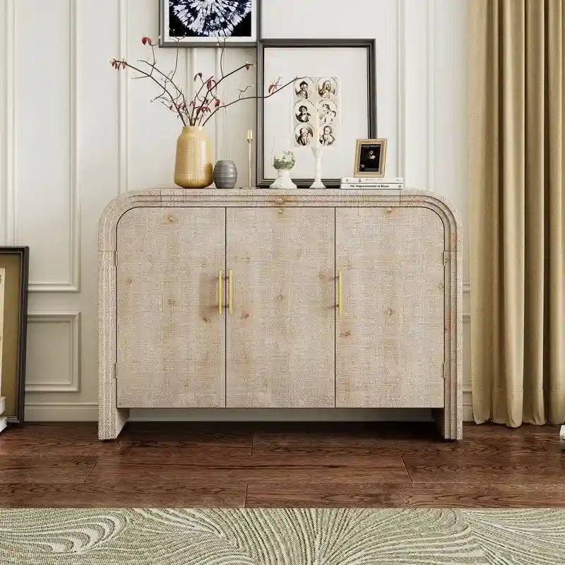 47.2W Sideboard with Gold Handles and Adjustable Dividers - N/A