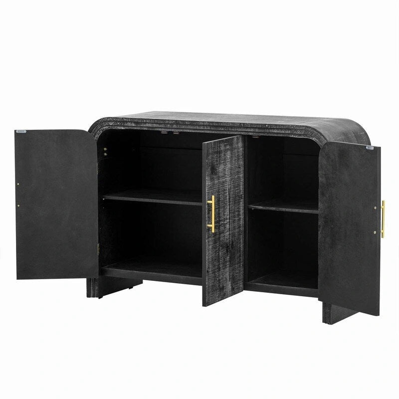 47.2W Sideboard with Gold Handles and Adjustable Dividers - N/A