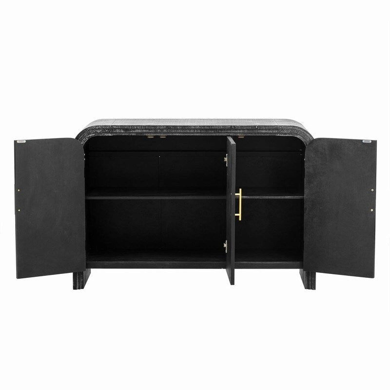 47.2W Sideboard with Gold Handles and Adjustable Dividers - N/A