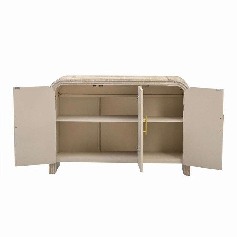 47.2W Sideboard with Gold Handles and Adjustable Dividers - N/A