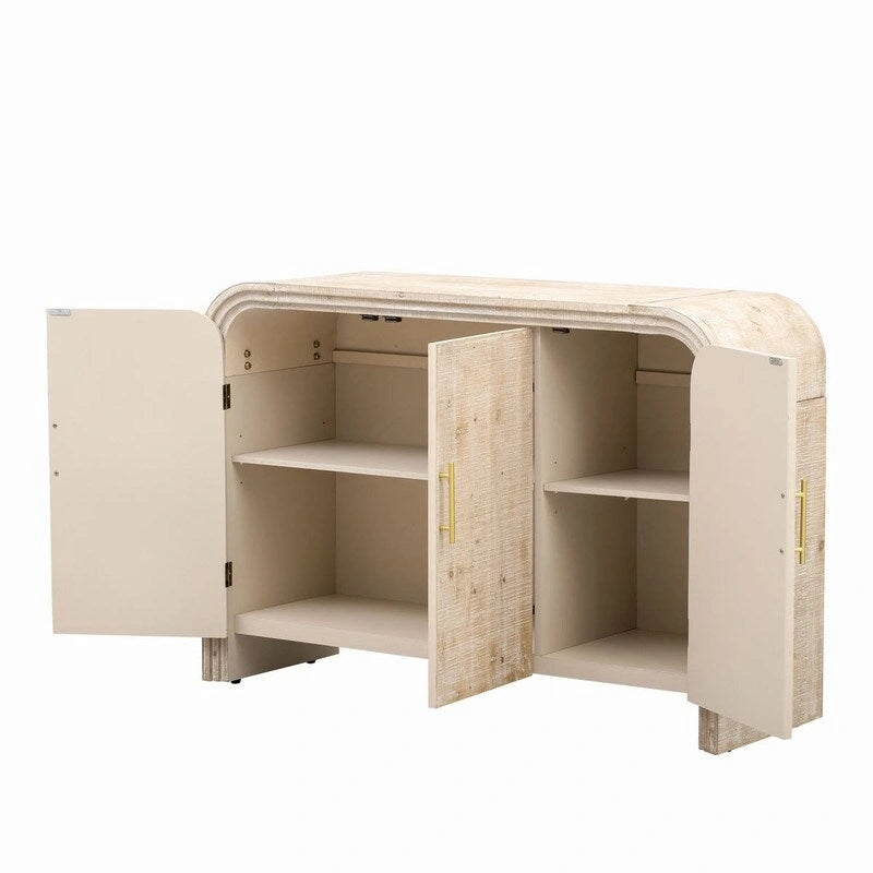 47.2W Sideboard with Gold Handles and Adjustable Dividers - N/A