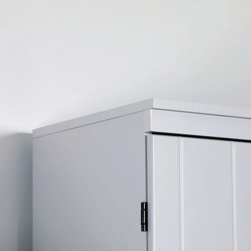 70 Kitchen Pantry, Tall Freestanding Storage Cabinet, 6-tier Shelving with 2 Adjustable Shelves and 4 Doors Gray