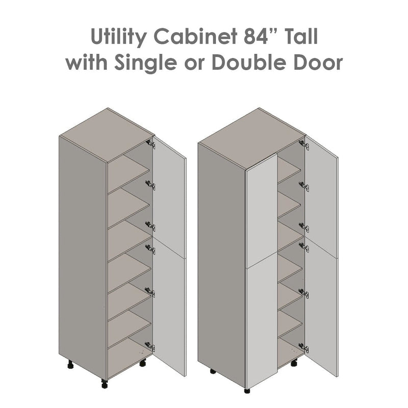 18 x 84 Utility Cabinet-Double Door-Grey - 18 x 84 x 23 3/8