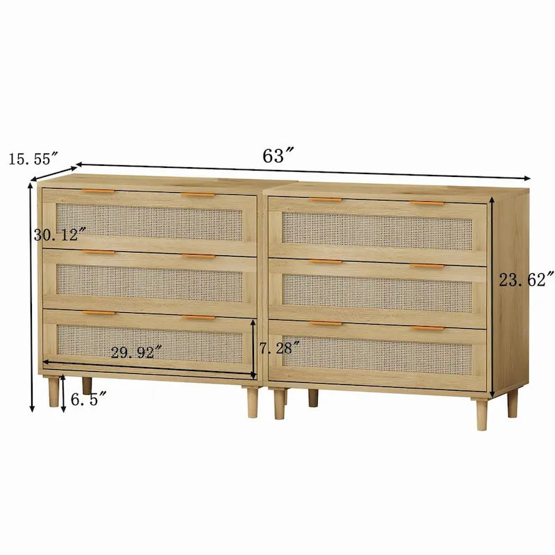 Robyn 6-drawer Dresser Oak - N/A