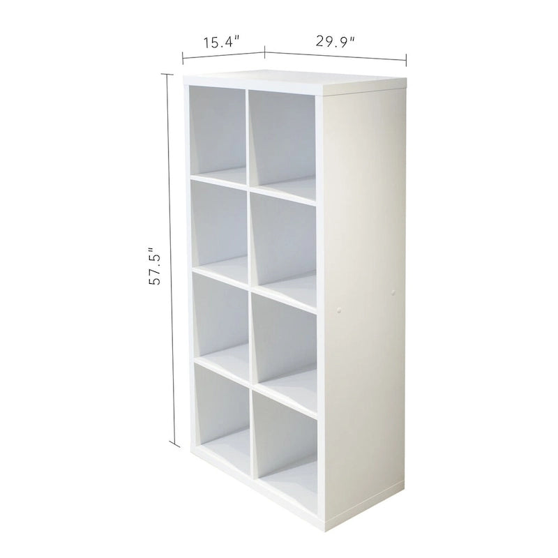 Smart Cube 8-Cube Organizer Storage with Opened Back Shelves,2 X 4 Cube Bookcase Book Shleves for Home,Office (White)