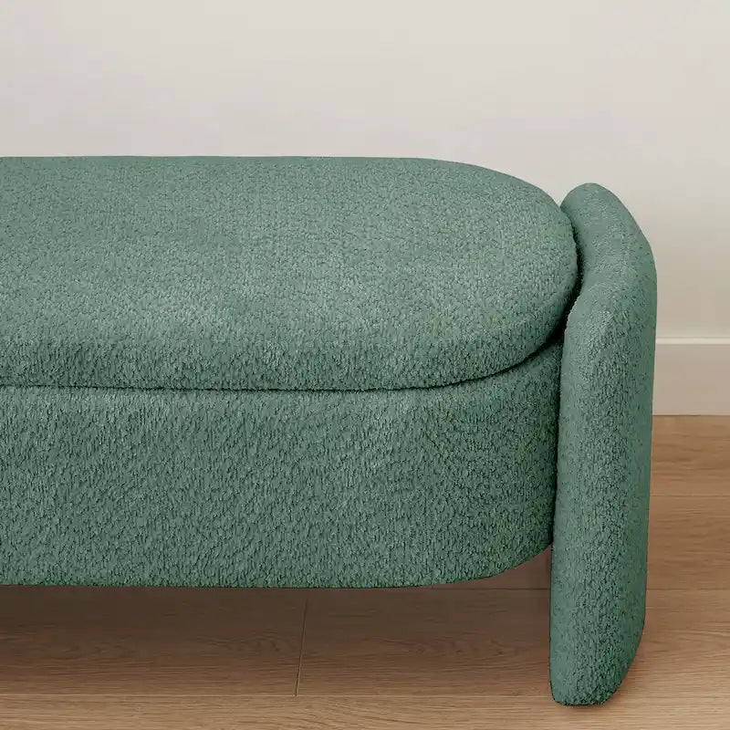 Fleece Fabric Bench with Large Storage Space