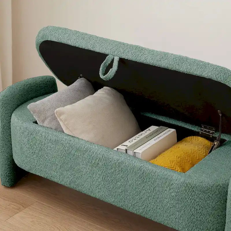Fleece Fabric Bench with Large Storage Space
