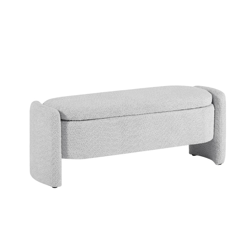 Fleece Fabric Bench with Large Storage Space