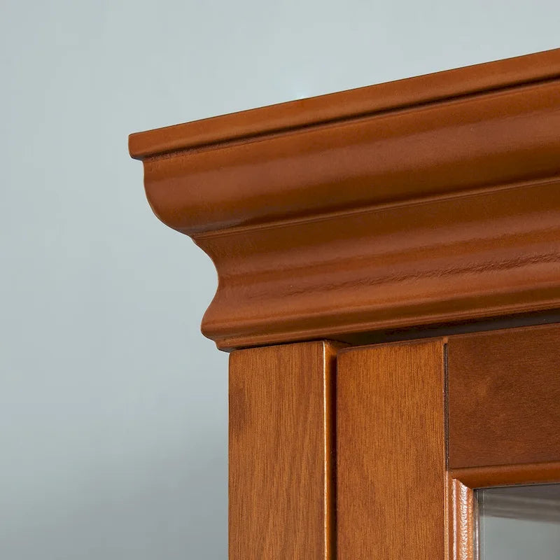 Lighted Curio Diapaly Cabinet,Adjustable Shelves,Mirrored Back Panel,Tempered Glass Doors (6 Tier),(E26 light bulb not included)