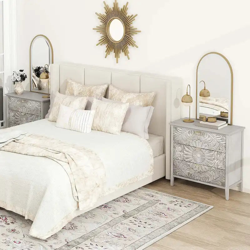 3 Drawer Cabinet, American Furniture, Suitable for Bedroom, Living Room, Study