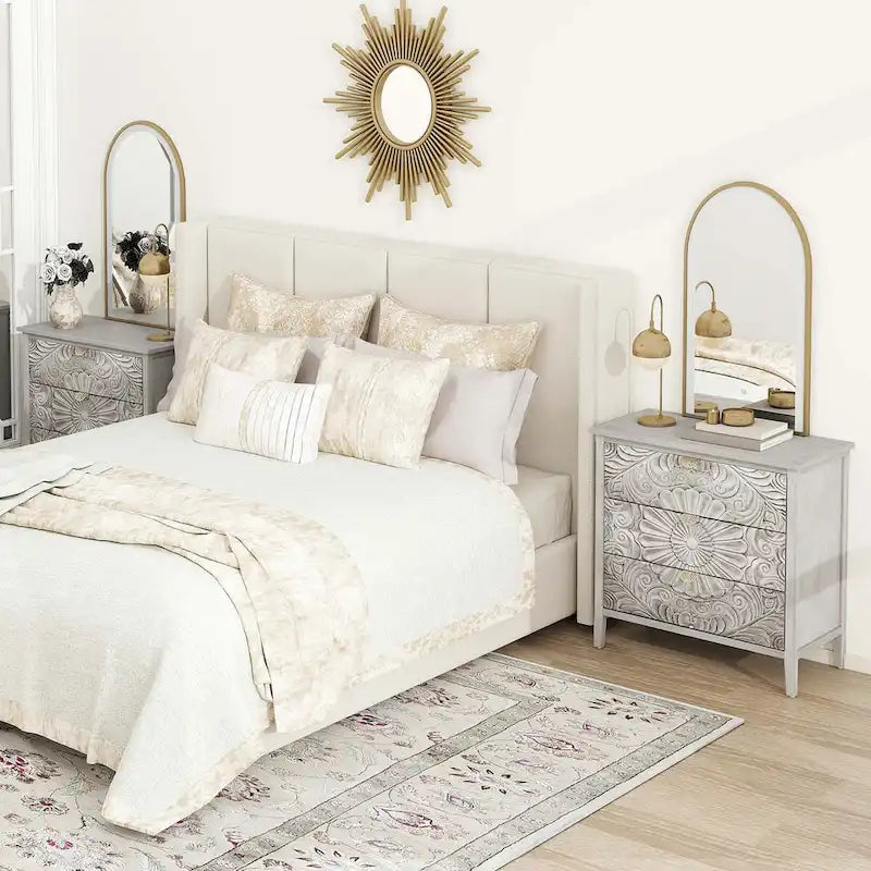 3 Drawer Cabinet, American Furniture, Suitable for Bedroom, Living Room, Study