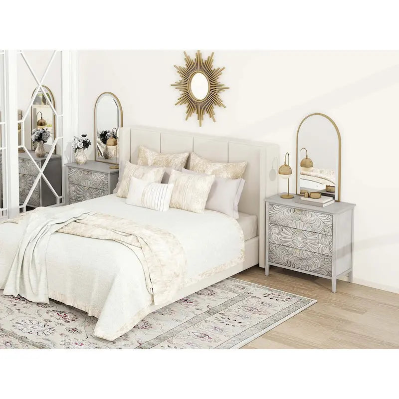 3 Drawer Cabinet, American Furniture, Suitable for Bedroom, Living Room, Study