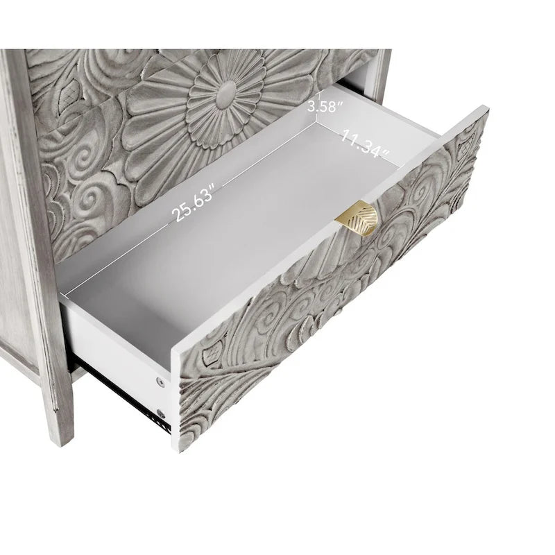 3 Drawer Cabinet, American Furniture, Suitable for Bedroom, Living Room, Study