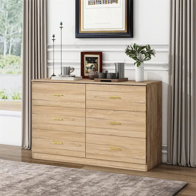 Modern Natural 6-Drawer Dresser