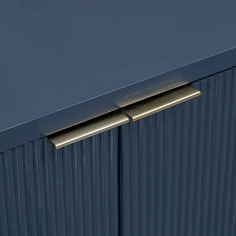 Vertical Stripes and Wavy Design of a Four-Door Cabinet Cabinet Suitable for Hallway, Entryway, Living Room