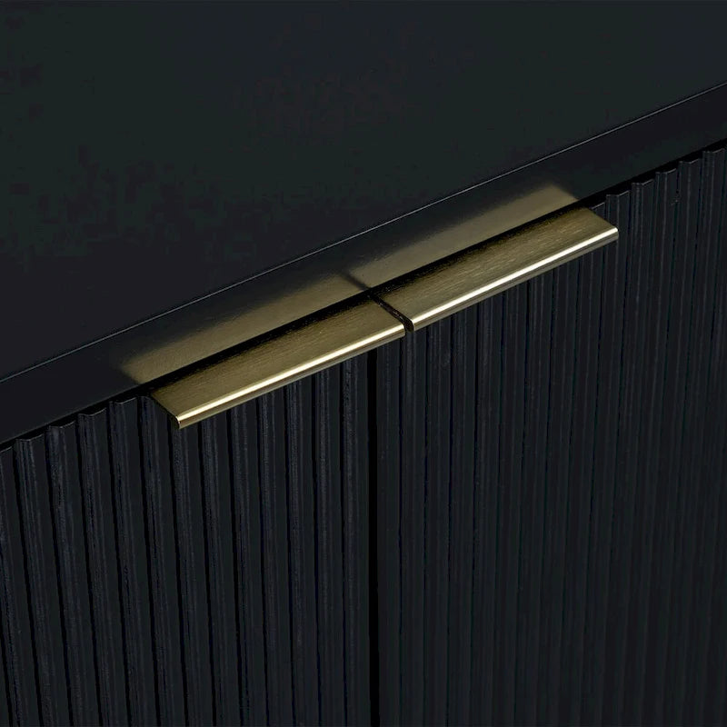 Vertical Stripes and Wavy Design of a Four-Door Cabinet Cabinet Suitable for Hallway, Entryway, Living Room