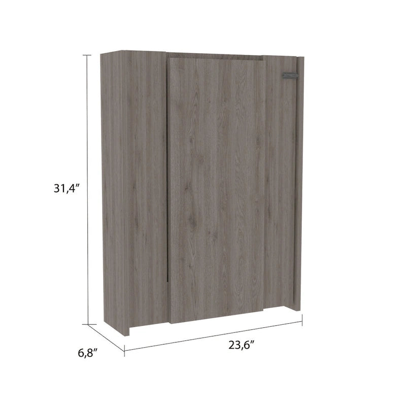 Foldable Table Tacoma, Seven Interior Shelves, White Finish,High quality and durable