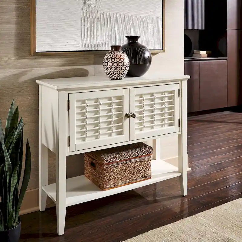 Trani White Finish 2-Door Console Table by iNSPIRE Q Classic