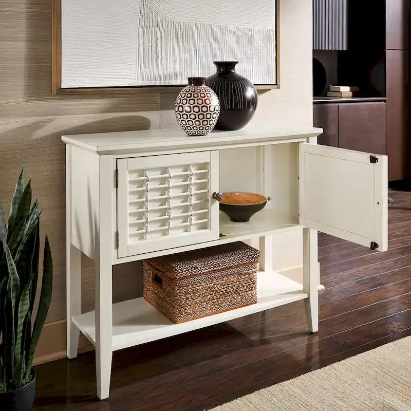 Trani White Finish 2-Door Console Table by iNSPIRE Q Classic