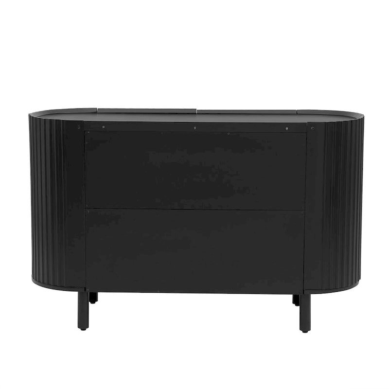 Curved Design Light Luxury Sideboard with Adjustable Shelves,Suitable for Living Room,Study and Entrance