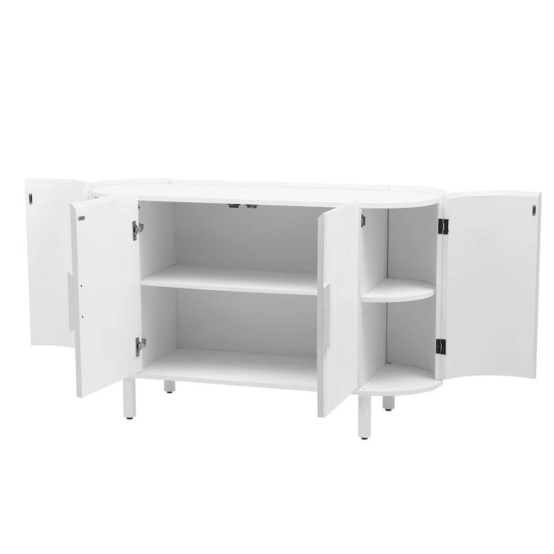 Curved Design Light Luxury Sideboard with Adjustable Shelves,Suitable for Living Room,Study and Entrance
