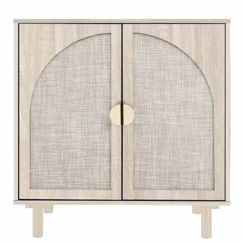 Rattan Storage Cabinet with Adjustable Laminates