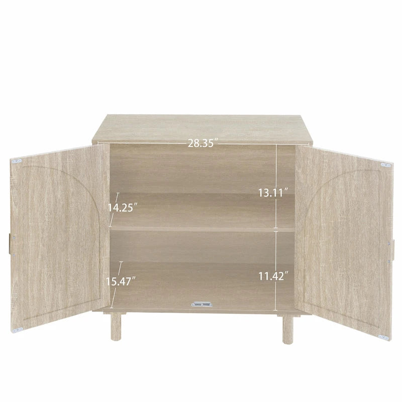 Rattan Storage Cabinet with Adjustable Laminates