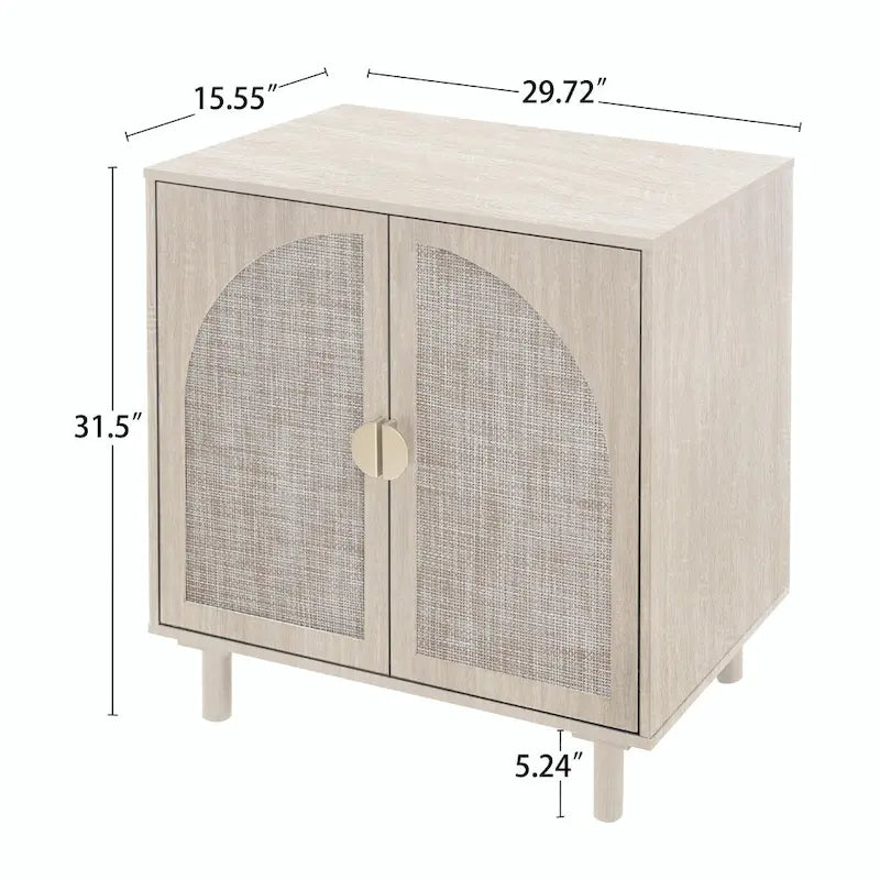 Rattan Storage Cabinet with Adjustable Laminates