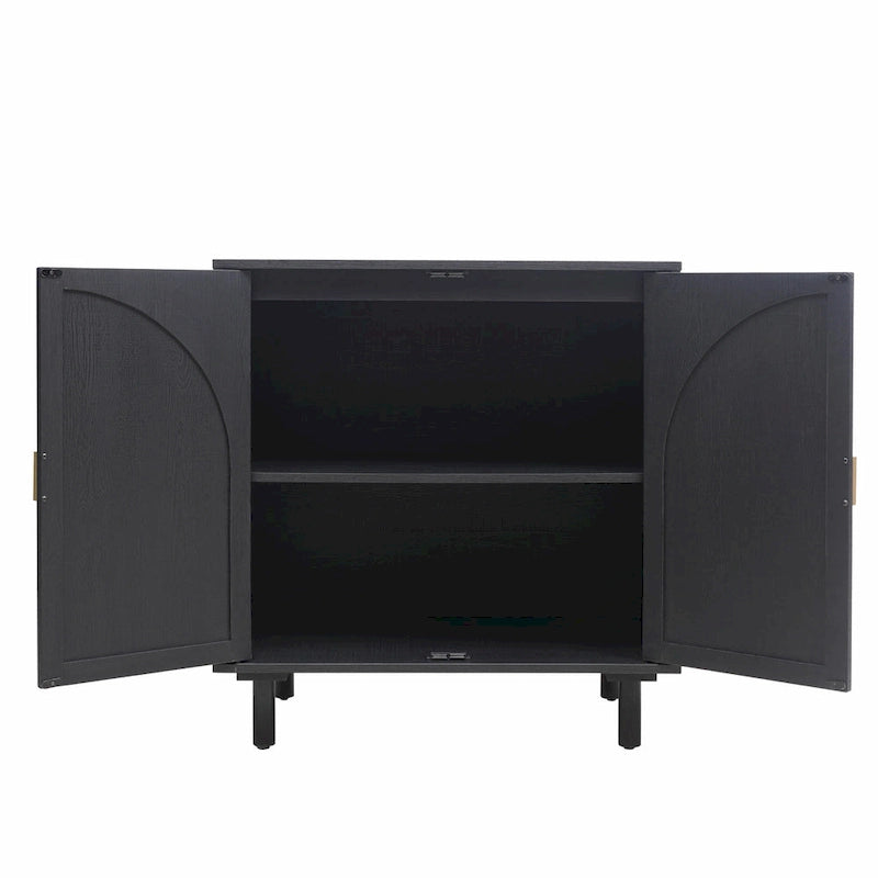 Rattan Storage Cabinet with Adjustable Laminates