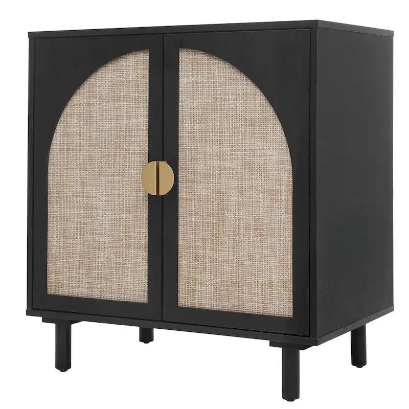 Rattan Storage Cabinet with Adjustable Laminates