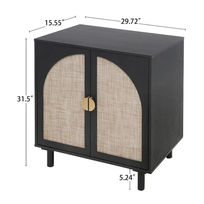 Rattan Storage Cabinet with Adjustable Laminates