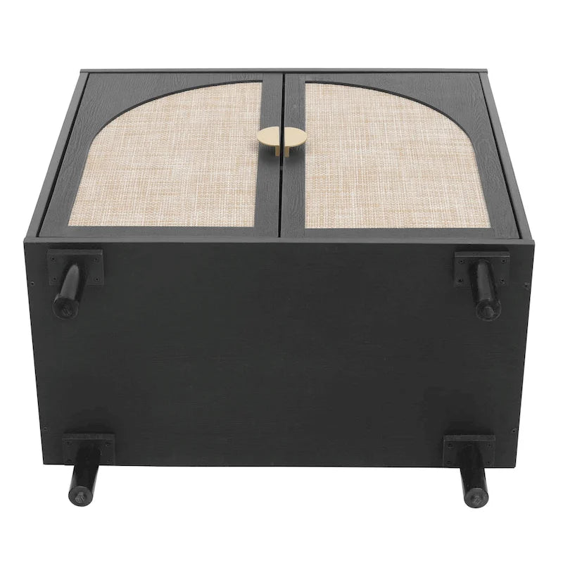 Rattan Storage Cabinet with Adjustable Laminates