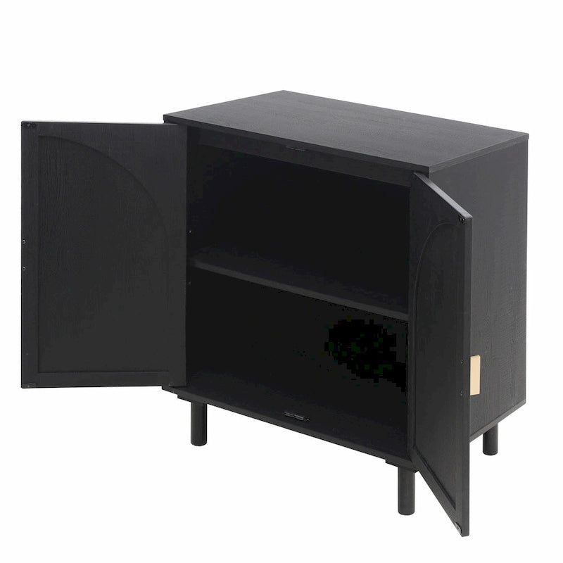 Rattan Storage Cabinet with Adjustable Laminates