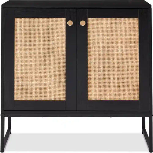 2-Door Rattan Storage Cabinet - 15D x 31.5W x 32.5H