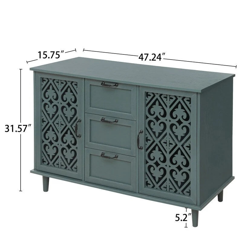 2 Door 3 Drawer Cabinet, American Furniture, Suitable for Bedroom, Living Room, Study