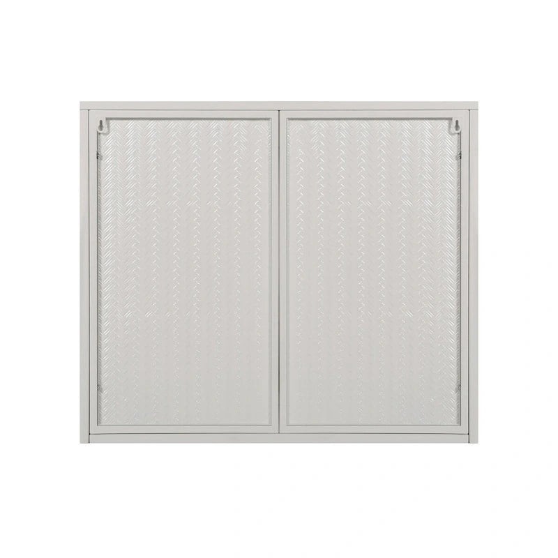 27.56Glass Doors Modern Two-door Wall Cabinet with Featuring Three-tier Storage for Entryway,with Characteristic Woven Pattern