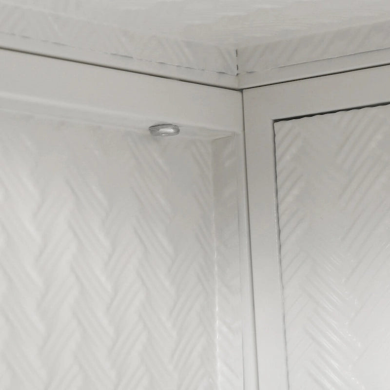 27.56Glass Doors Modern Two-door Wall Cabinet with Featuring Three-tier Storage for Entryway,with Characteristic Woven Pattern