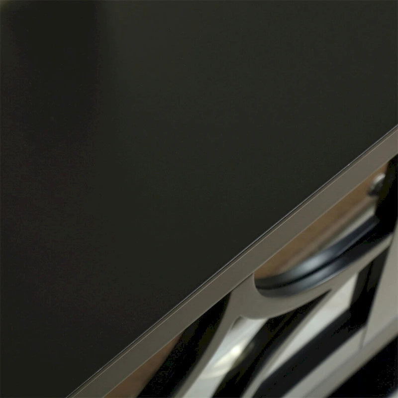 Wood Sideboard Buffet with Adjustable Shelves and Tempered Glass Doors