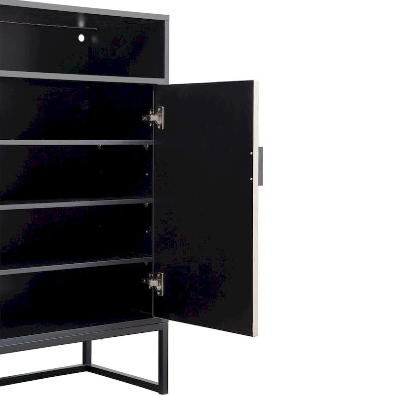 12 Pairs Shoe Storage Cabinet with Adjustable Shelves