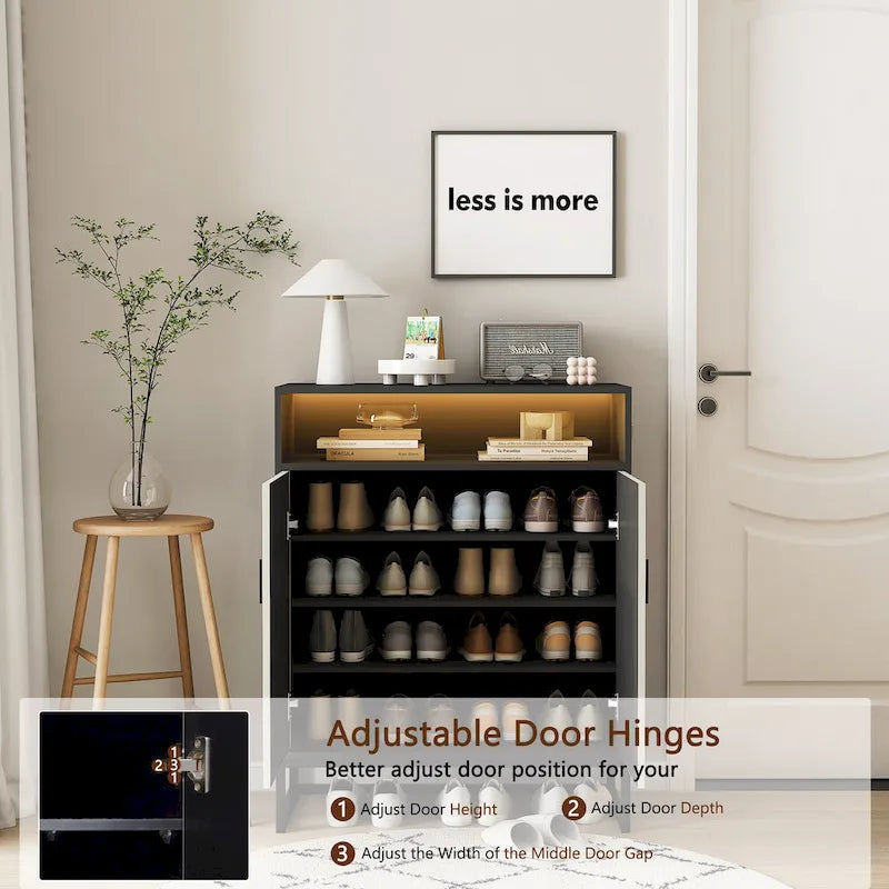 12 Pairs Shoe Storage Cabinet with Adjustable Shelves