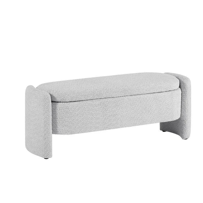 GEITIN Oval Upholstered Bench with Large Storage Space