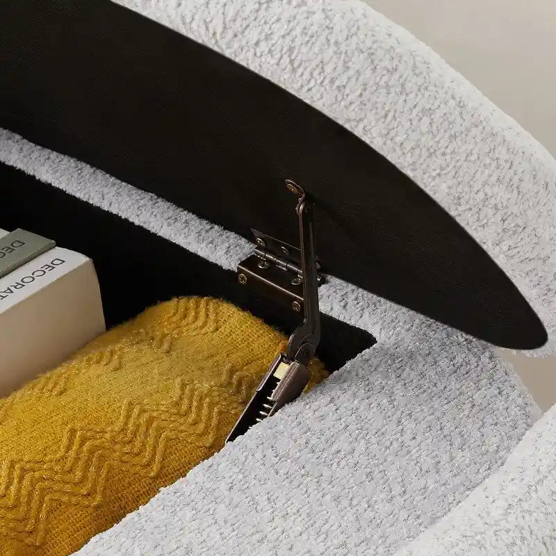 GEITIN Oval Upholstered Bench with Large Storage Space