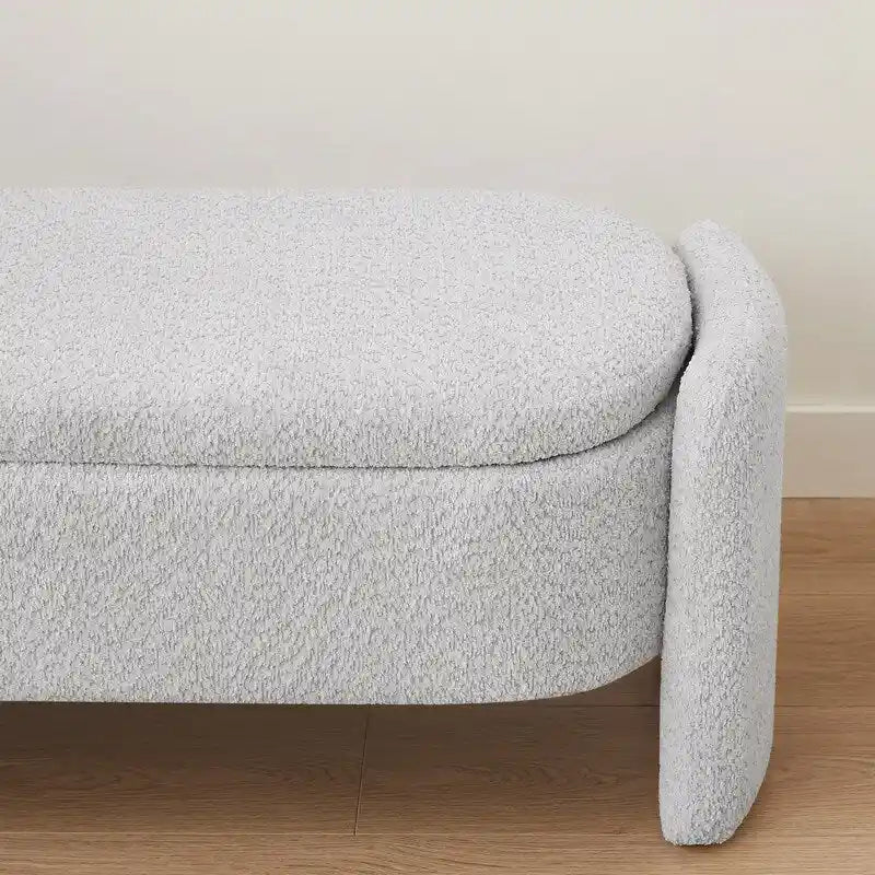 GEITIN Oval Upholstered Bench with Large Storage Space