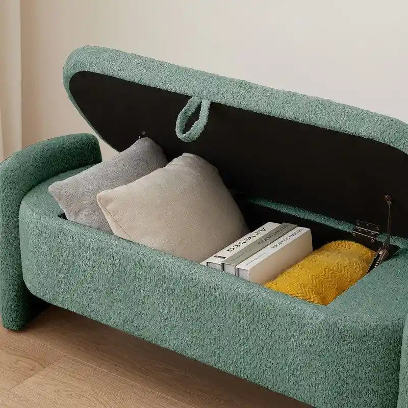 GEITIN Oval Upholstered Bench with Large Storage Space