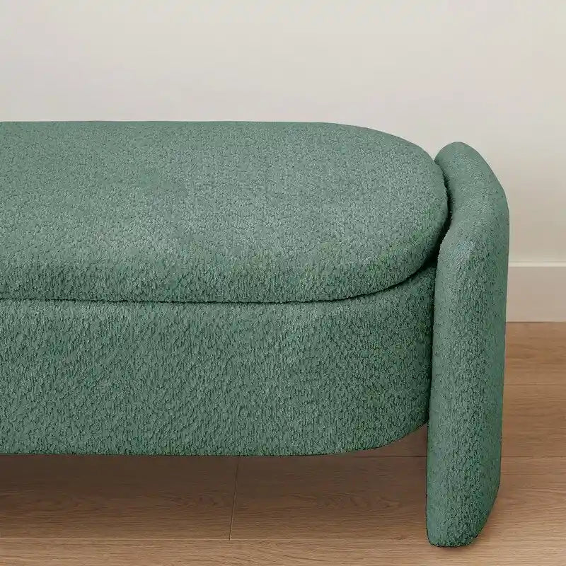 GEITIN Oval Upholstered Bench with Large Storage Space