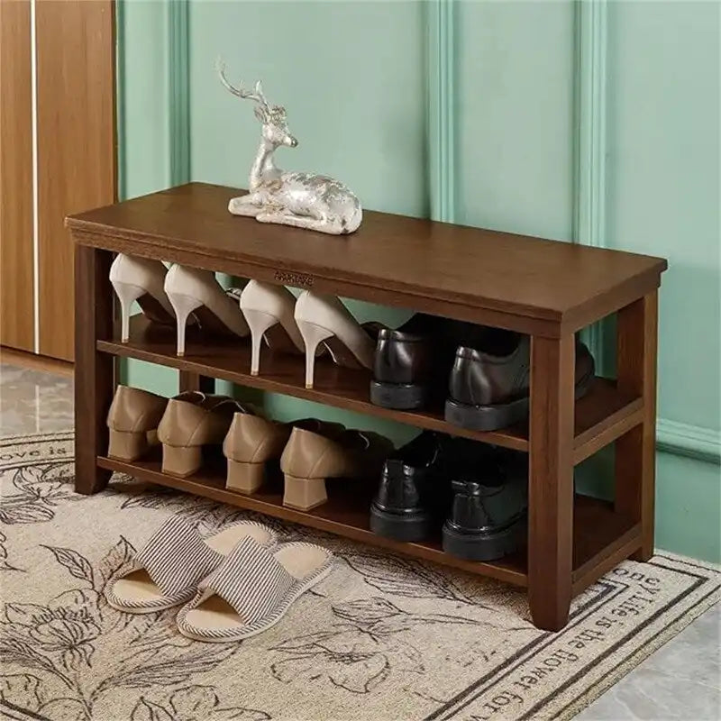 Bench 2-Tier Wood Heavy Duty - 11.81D x 31.5W x 16.54H