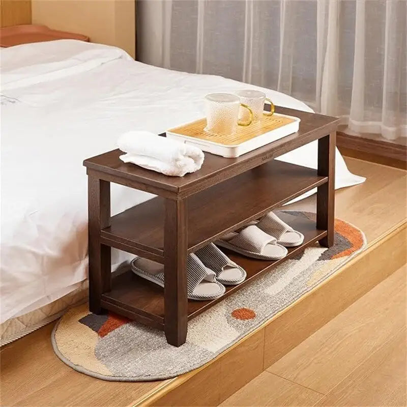 Bench 2-Tier Wood Heavy Duty - 11.81D x 31.5W x 16.54H