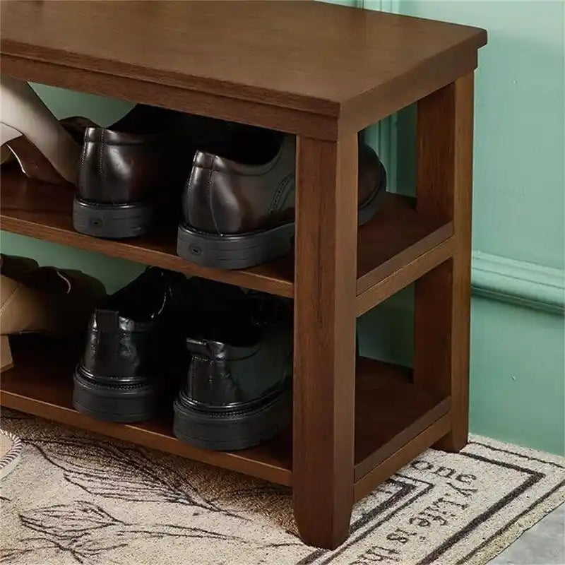 Bench 2-Tier Wood Heavy Duty - 11.81D x 31.5W x 16.54H