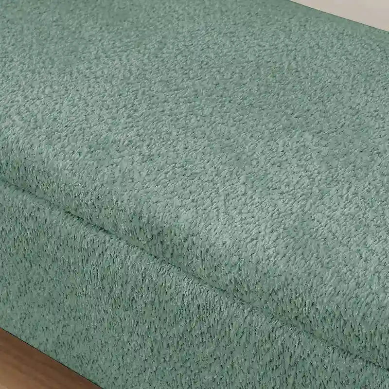 Ottoman 3D Lamb Fleece Fabric Storage Bench w/ Large Storage Space